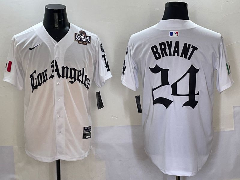 Men Los Angeles Dodgers #24 Bryant White Five generations Joint Name 2025 Nike MLB Jersey style 10->los angeles dodgers->MLB Jersey